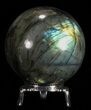 Flashy Labradorite Sphere - With Nickel Plated Stand #53569-1